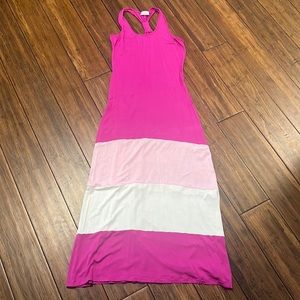 Ladies Calvin Klein Maxi Color Block Dress Racerback Tank Size 6 Resort Vacation